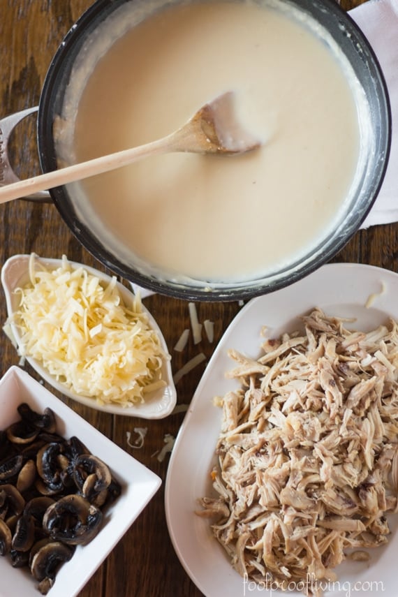 Chicken and Mushrooms with Bechamel Sauce