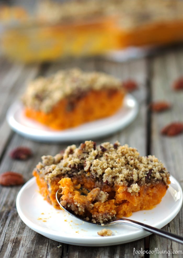 Half eaten Sweet Potato Souffle - The best recipe for your Thanksgiving Table 