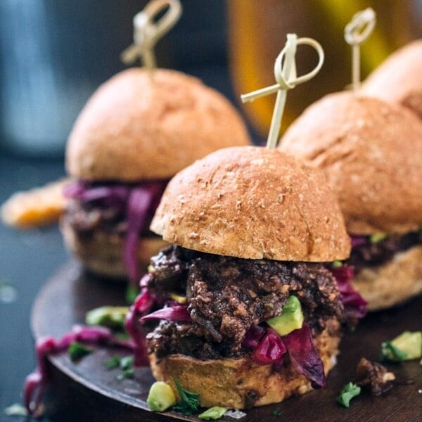 3 Vegan Sloppy Joe's with Wilted Red Cabbage