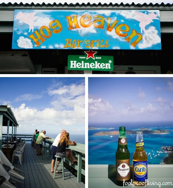 Beer photos with the British virgin islands in the background