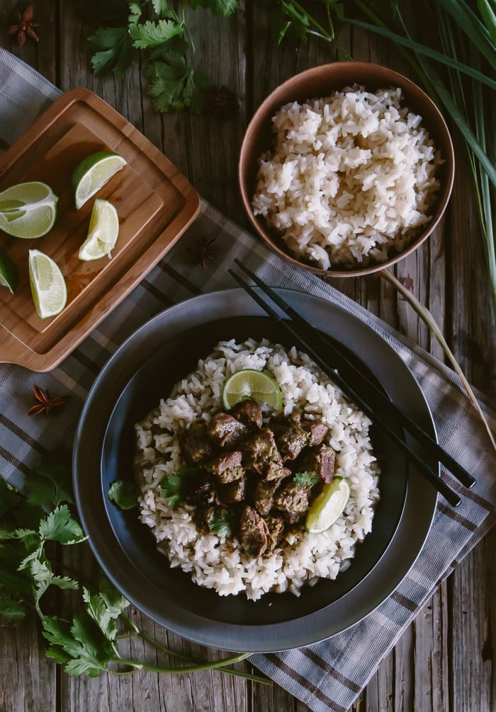 Slow Cooker Thai Beef Curry Recipe: Beef flavored with lemon grass curry and slow cooked in a crockpot.