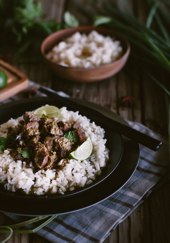 Slow Cooker Thai Beef Curry Recipe: Beef flavored with lemon grass curry and slow cooked in a crockpot.