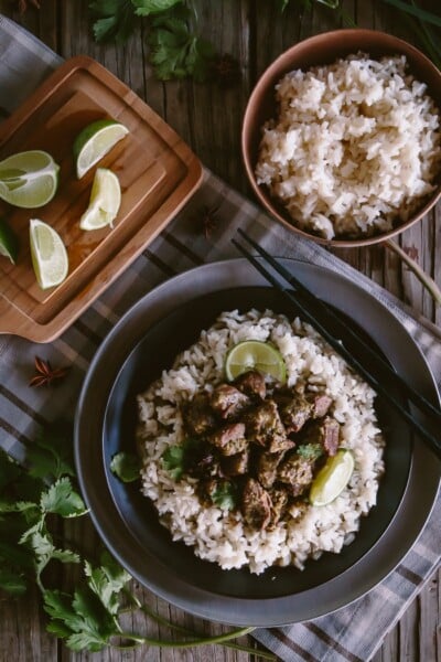 Slow Cooker Thai Beef Curry Recipe: Beef flavored with lemon grass curry and slow cooked in a crockpot.
