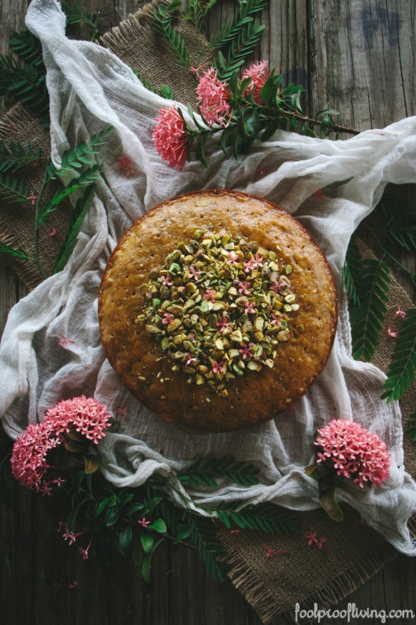Semolina Cake with Pistachios and Honey