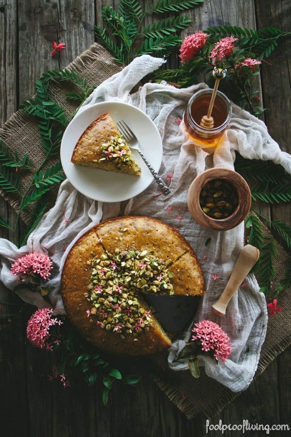 Semolina Cake with Pistachios and Honey