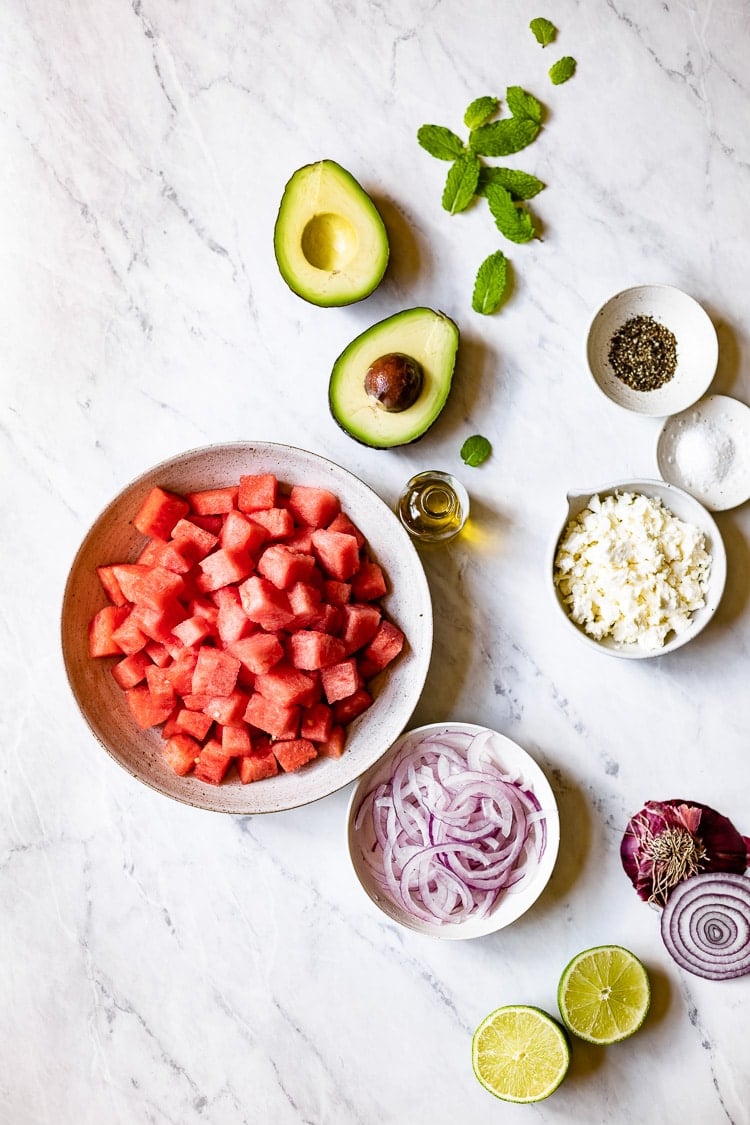 Watermelon Feta Salad ingredients