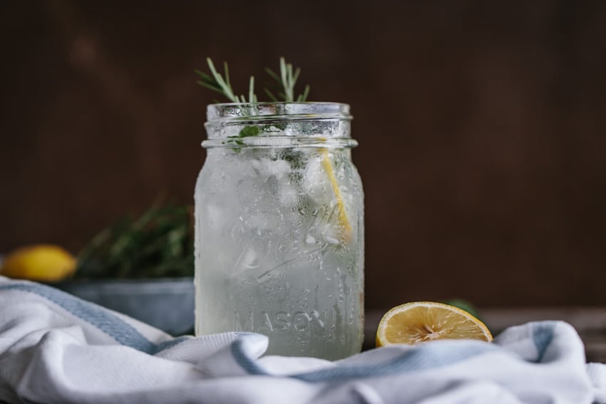 Fresh mint lemonade served in mason jars