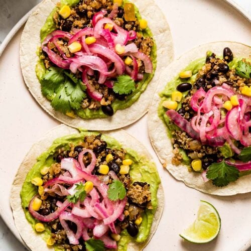 Quinoa Black Bean Tacos With Avocado Crema 20 Min Foolproof Living