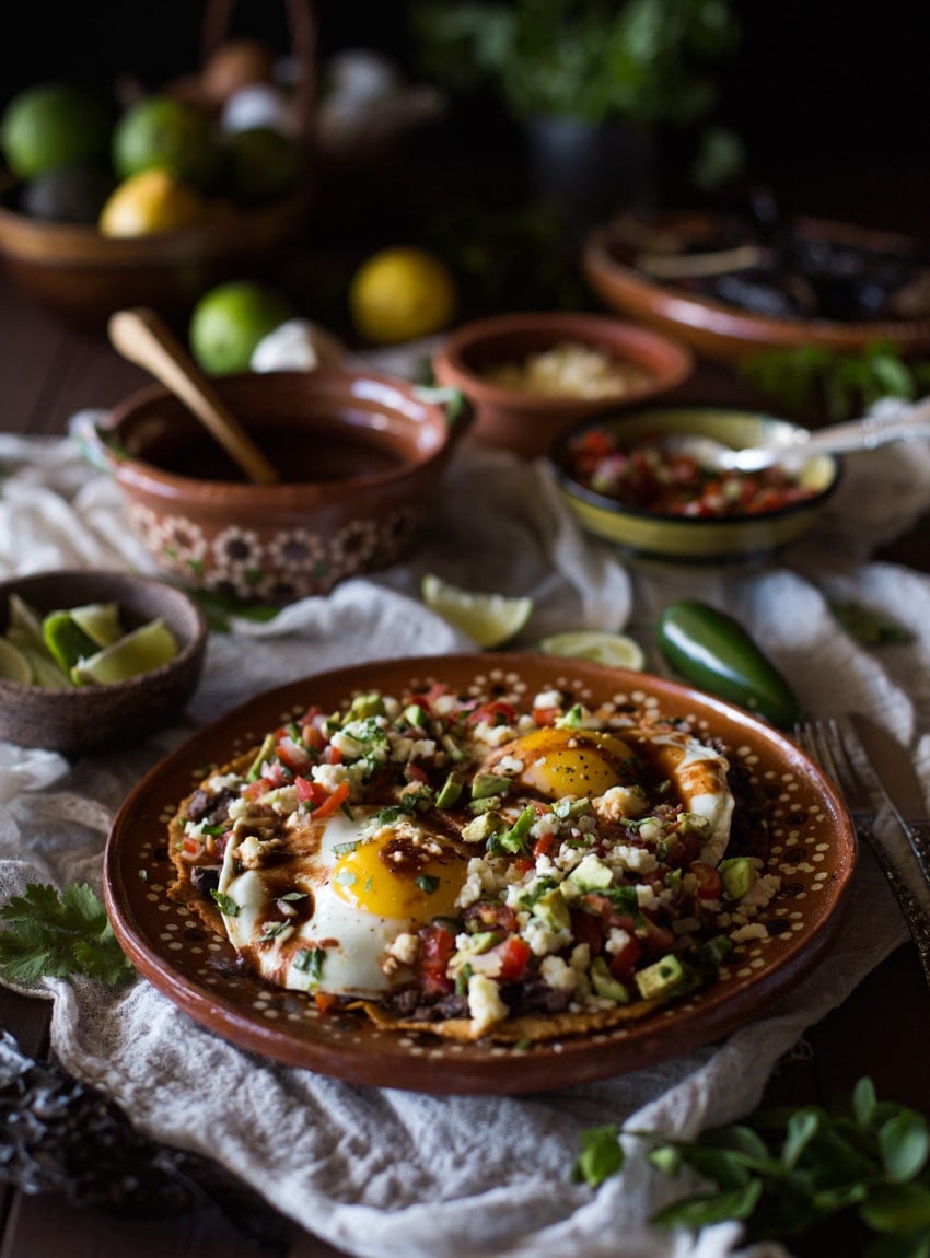 Huevos Rancheros with Posada Corazon's Pasilla Chile Sauce