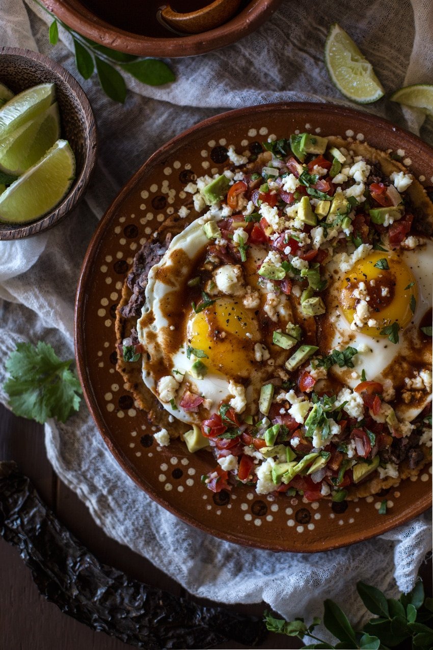 Huevos Rancheros with Posada Corazon's Pasilla Chile Sauce