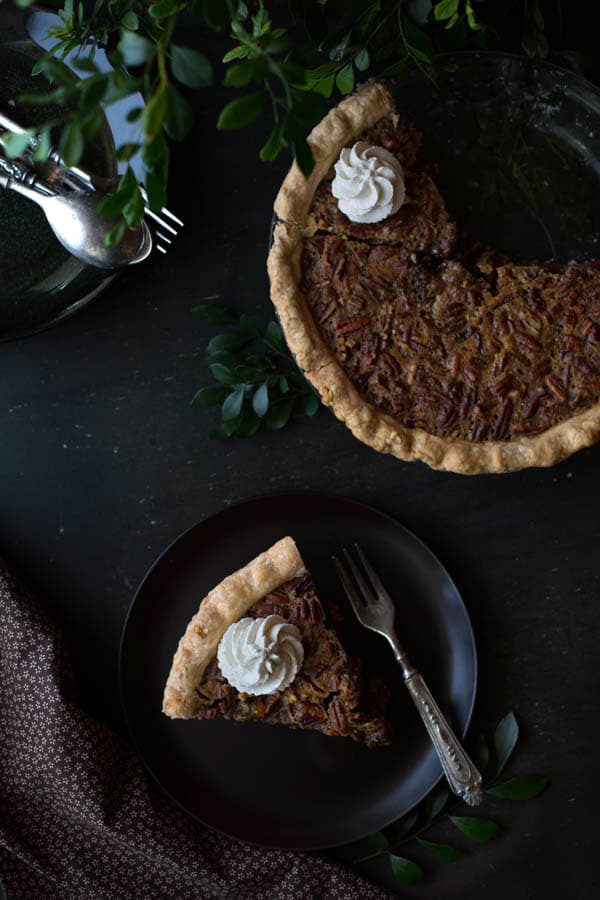 Old-Fashioned Maple Pecan Pie with Bourbon Whipped Cream