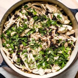 Chicken Rice Pilaf Recipe in a dutch oven