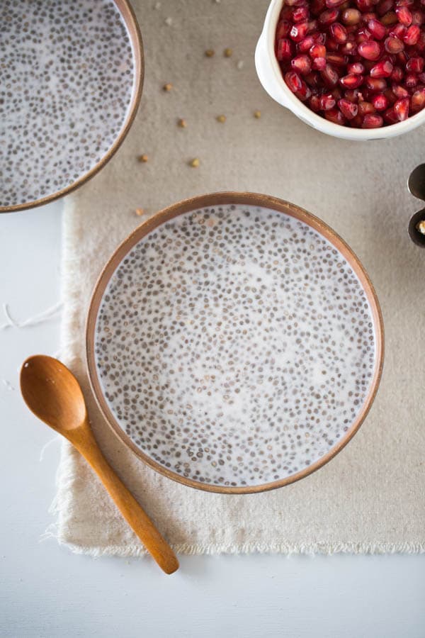 buckwheat breakfast placed in bowl with a spoon on the side