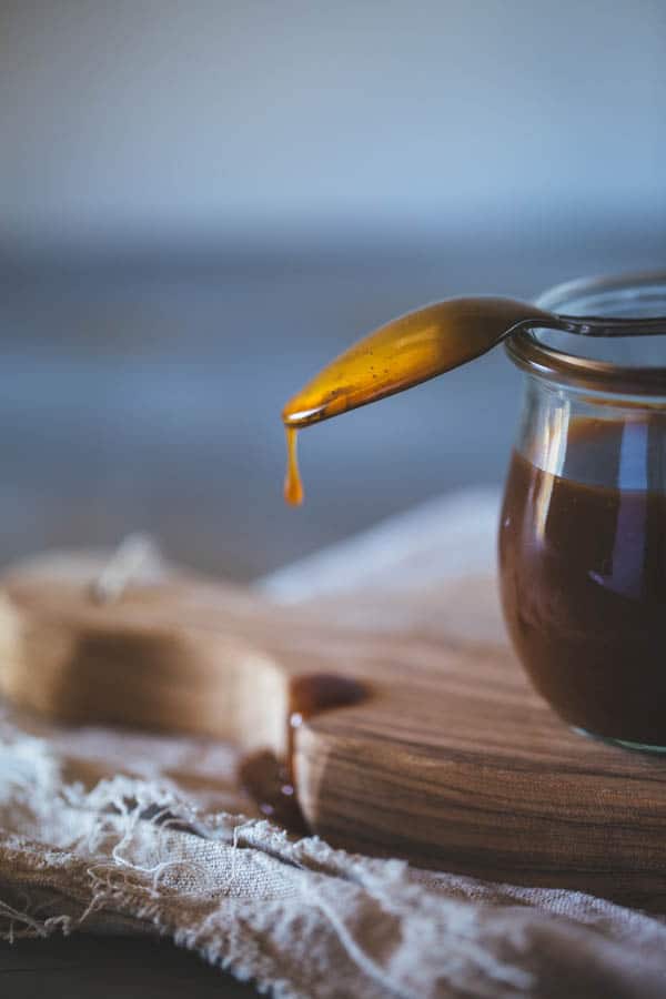 Caramel Frosting with a spoon 