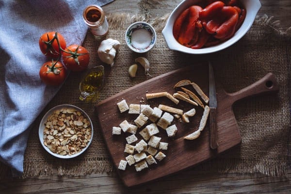 Ingredients for recipe for Cauliflower Steak Sandwich with Romesco Sauce