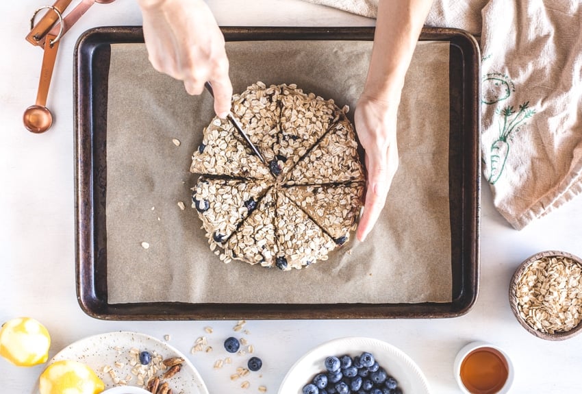 Spelt Scones with Blueberries and Lemon : Blueberry Spelt Scones flavored with lemon.