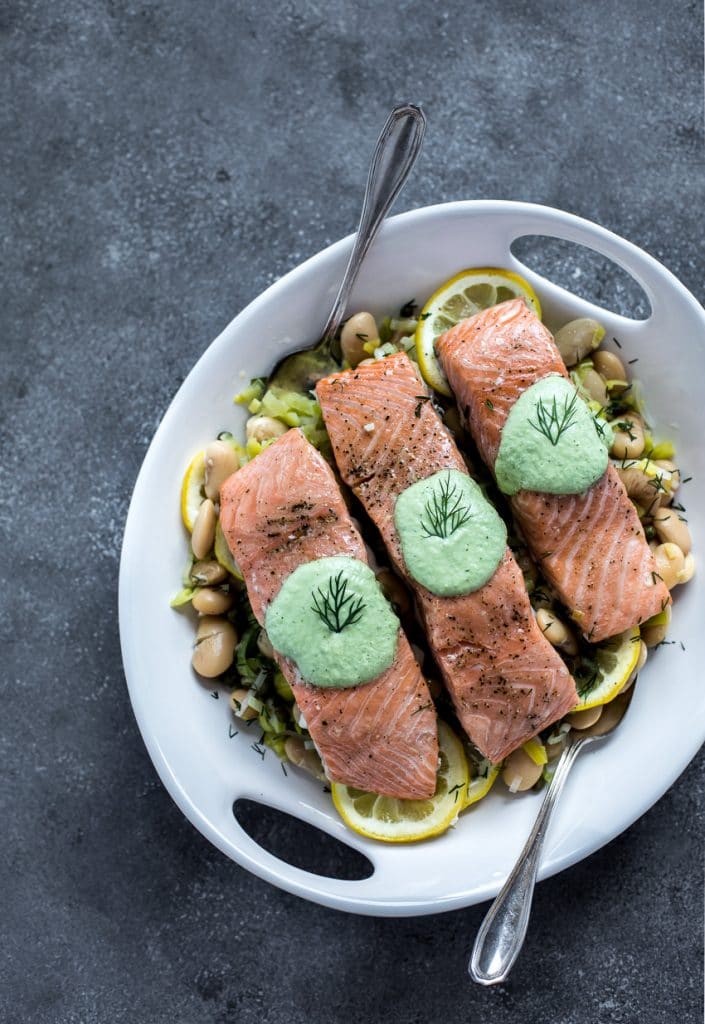 Slow-Baked Salmon with Butter Beans - Foolproof Living