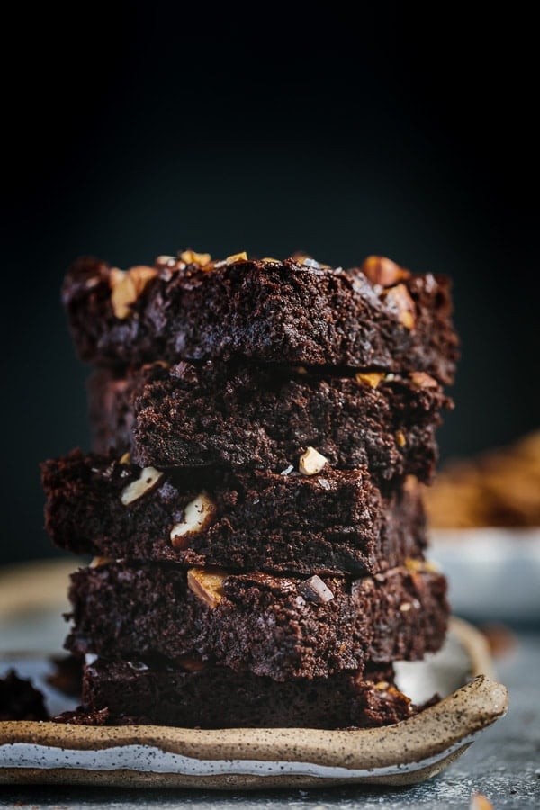 Dark Chocolate and Almond Butter Brownies with Sea Salt