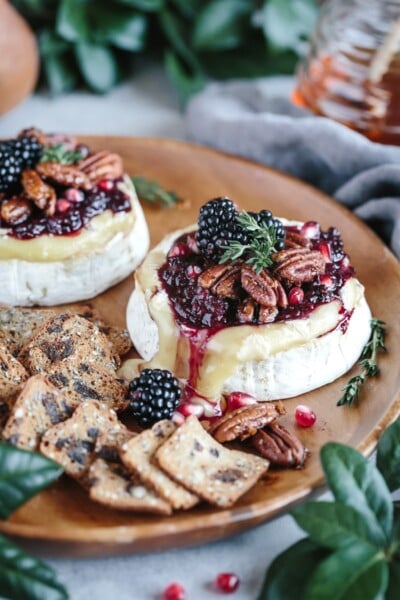 Baked Brie with Blackberry Compote and Spicy Candied Pecan