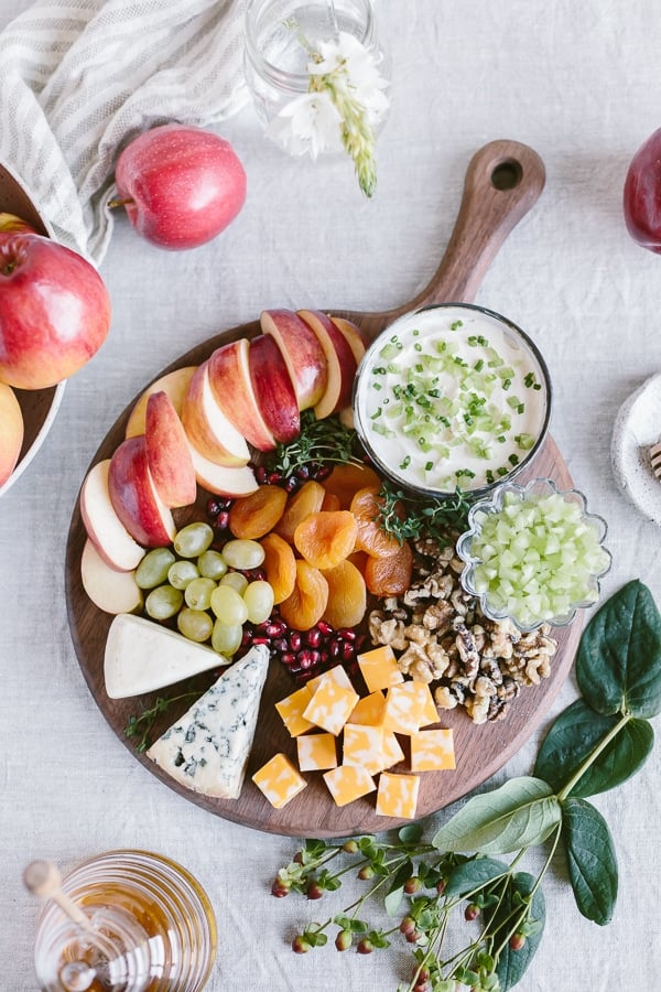 Apple, cheese and cracker board