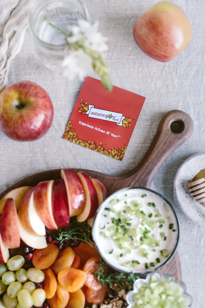 Apples and a cheese board