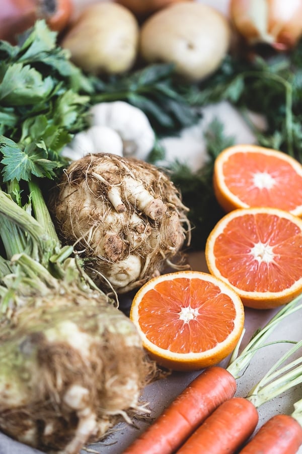 Ingredients for winter vegetables for the recipe