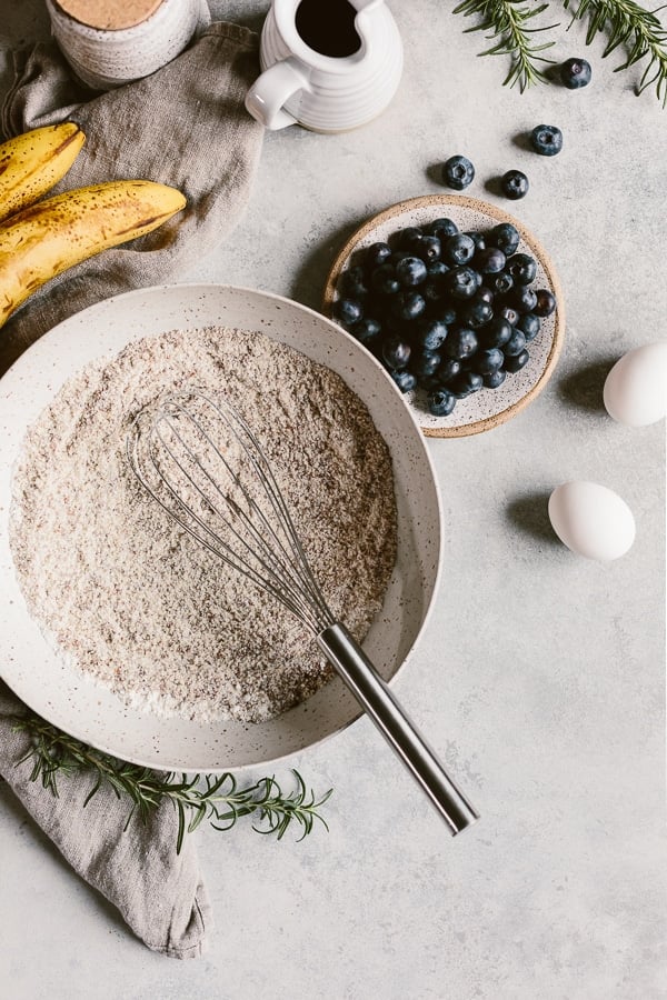 Ingredients for gluten free Blueberry Muffins