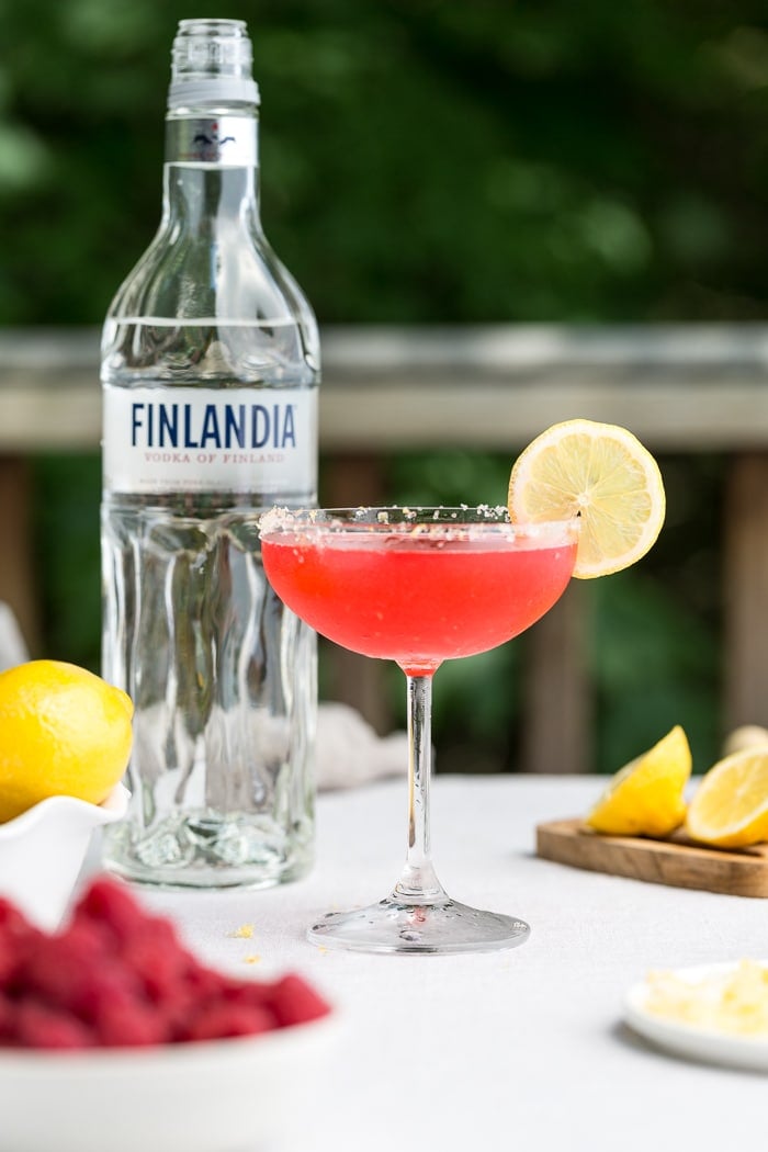 Raspberry Lemon Drop Martini: A refreshing cocktail recipe made with Finlandia vodka. #sponsored