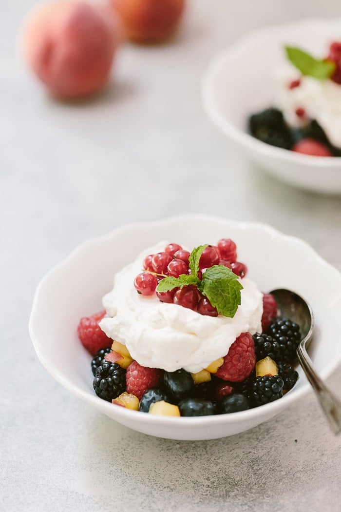 A festive whipped cream sweetened with maple syrup and spiced with