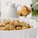 A healthier apple crumble recipe made with oats, quinoa, maple syrup and coconut oil.