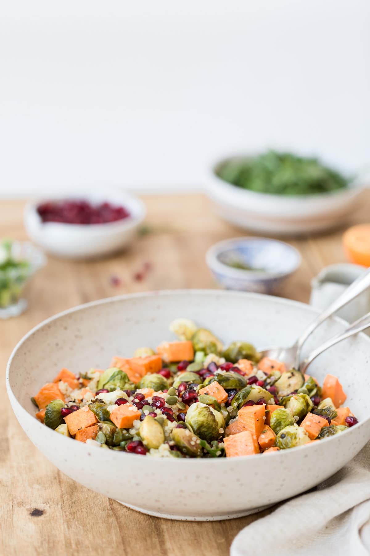 Roasted Brussels Sprouts Sweet Potatoes with Quinoa