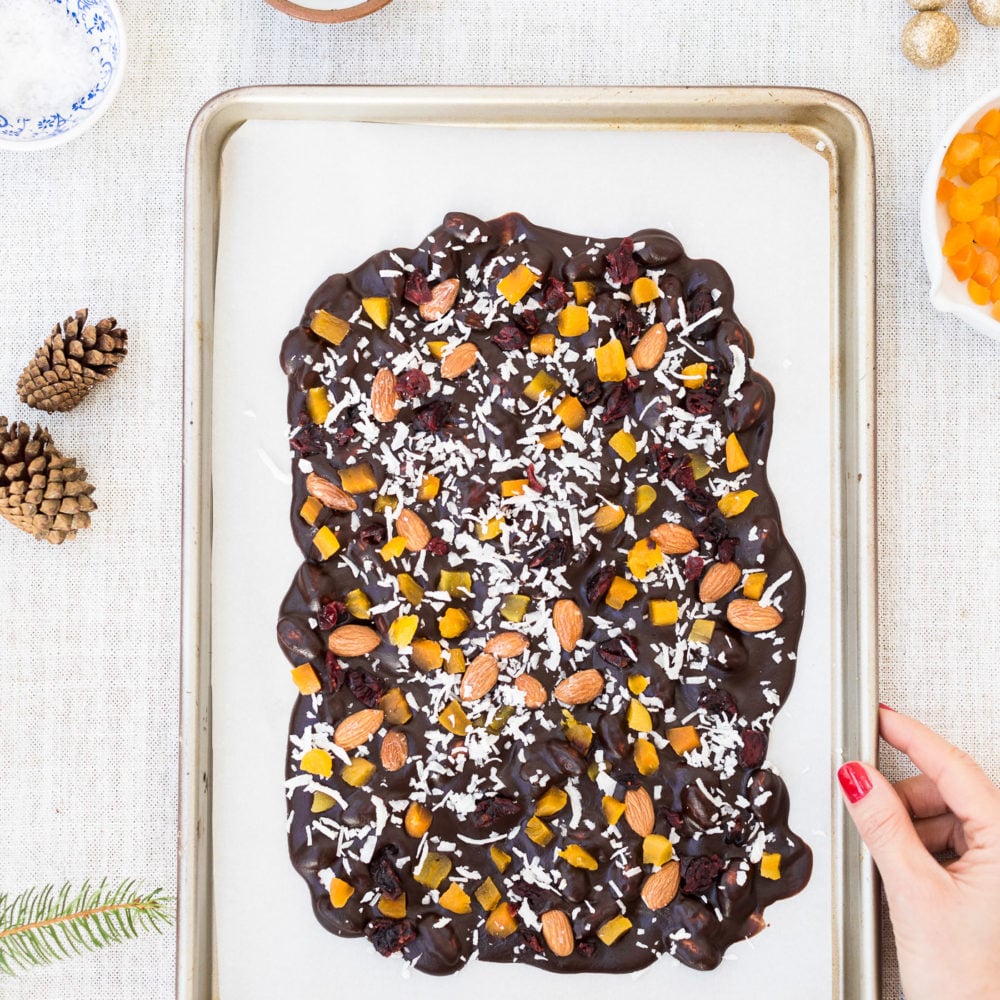 Maple Sweetened Chocolate Almond Bark {VIDEO} Foolproof Living