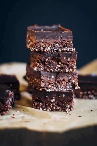 Chocolate Desserts to Die for - Raw Chocolate Brownie Bars