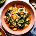 Tuscan kale soup in a bowl