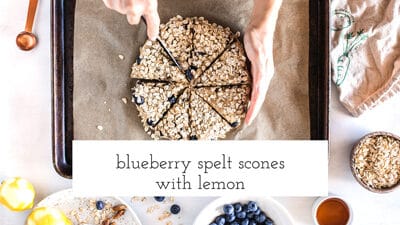 Blueberry spelt scones with lemon