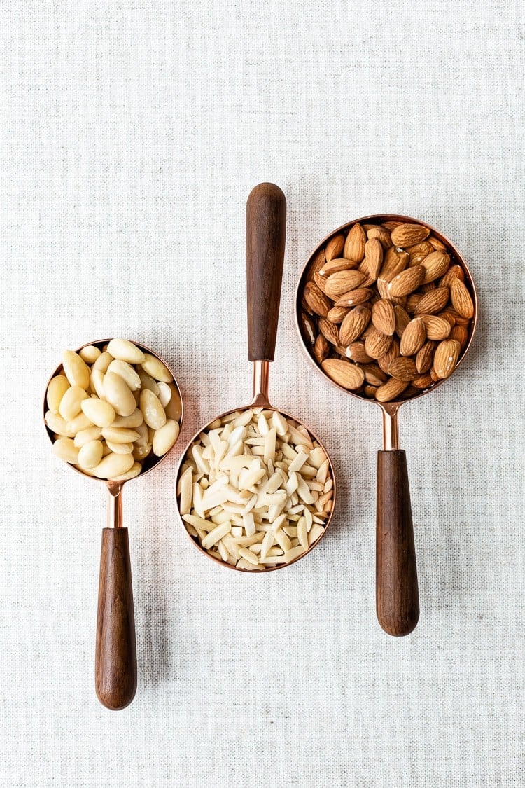 Make your own almond flour using three different kinds of almonds