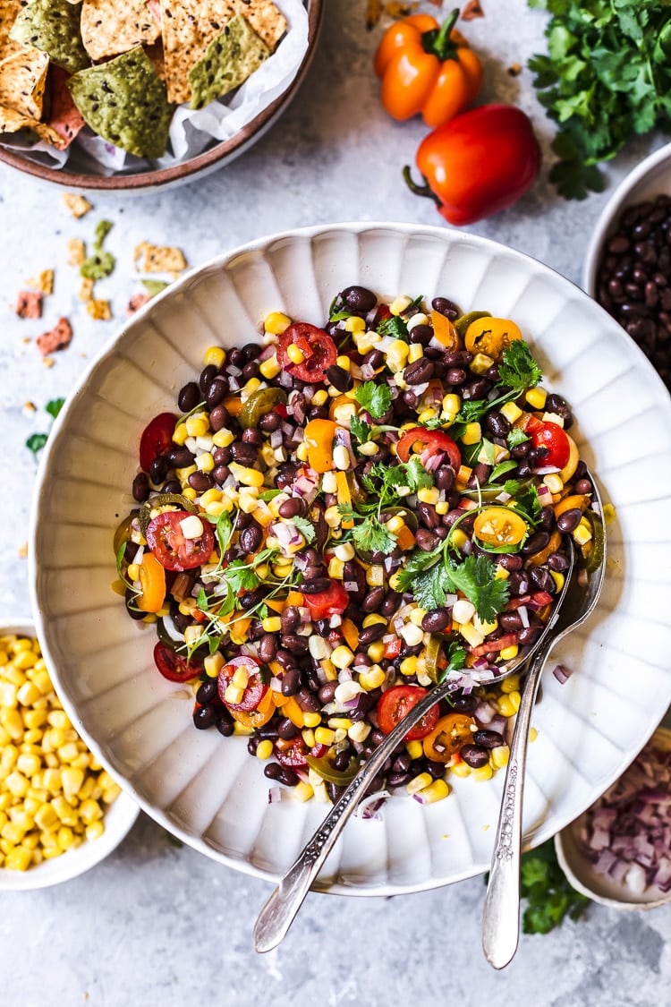 Black Bean and Corn Salad served in a bowl