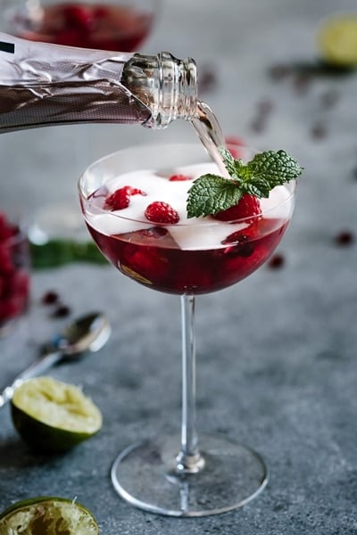 RASPBERRY AND POMEGRANATE ROSÉ SUMMER COCKTAIL