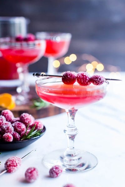 Cranberry Orange Gin Smash - cocktails for super bowl party