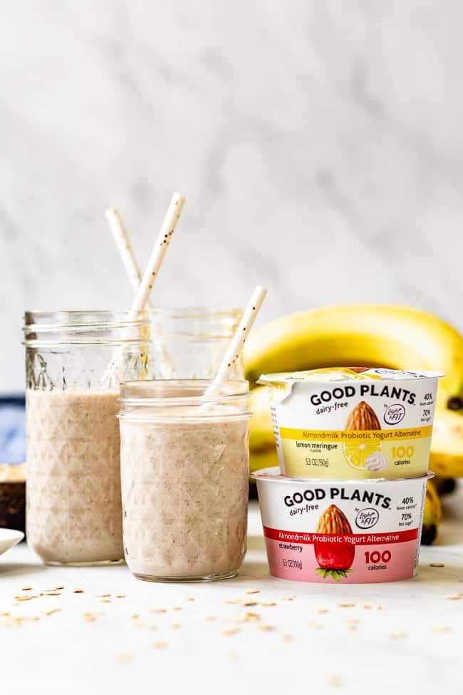 Vegan Smoothie Ideas - Clean Eating Banana Smoothie with straws