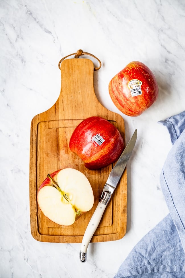 Apples cut in half