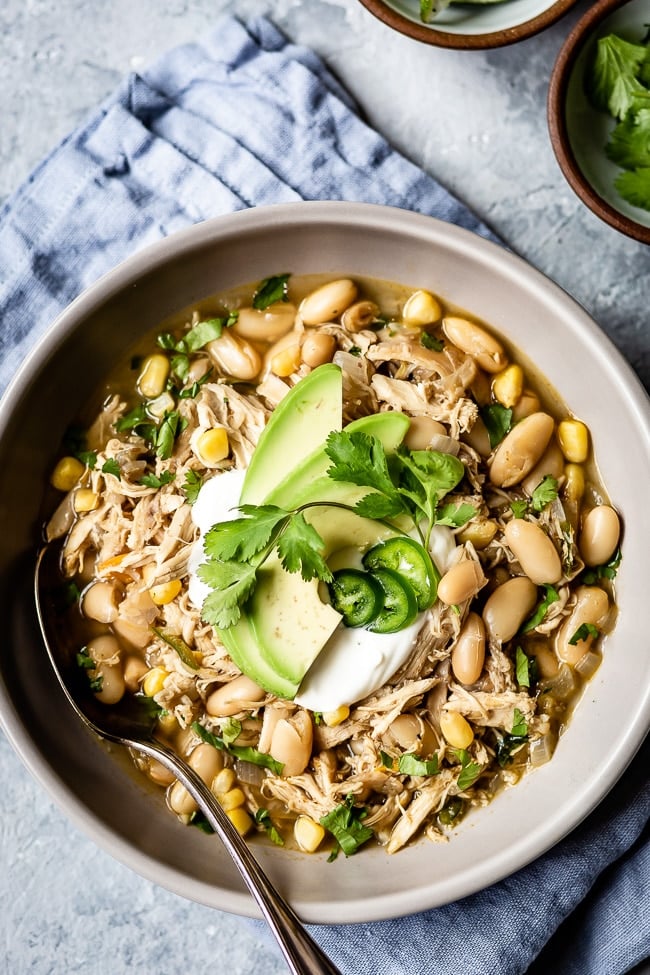 Healthy White Chicken Chili Stovetop Crockpot Foolproof Living