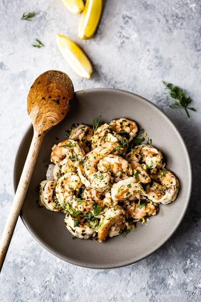 cooked shrimp in a bowl