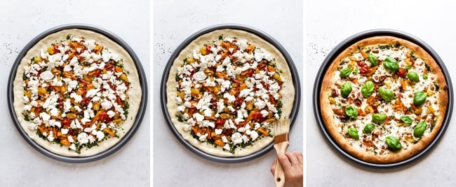 Step by step photos of how to make homemade caprese pizza recipe to perfection