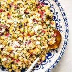 Mexican Street Corn Salad Recipe photographed on a plate