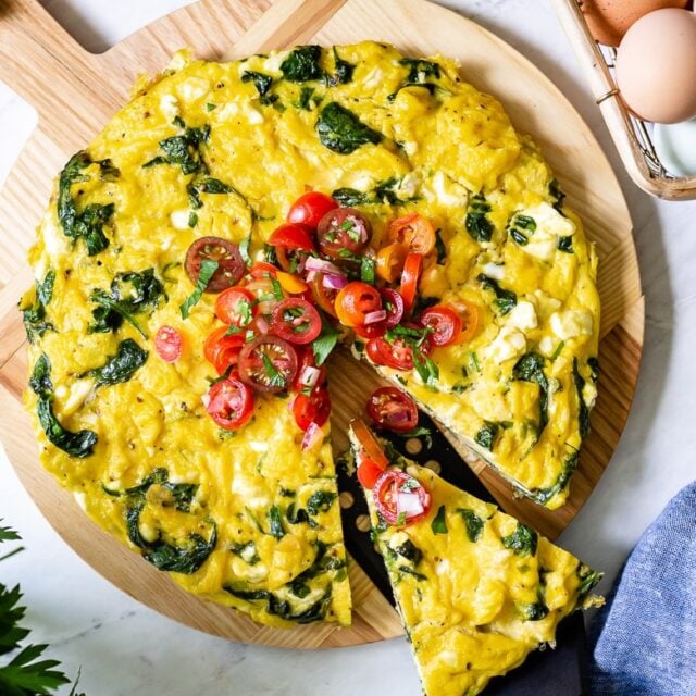 20-Minute Spinach Feta Frittata Recipe - Foolproof Living