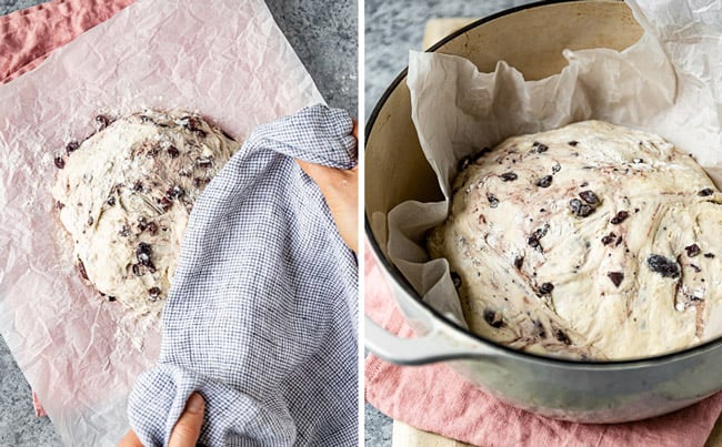 The olive loaf dough is resting