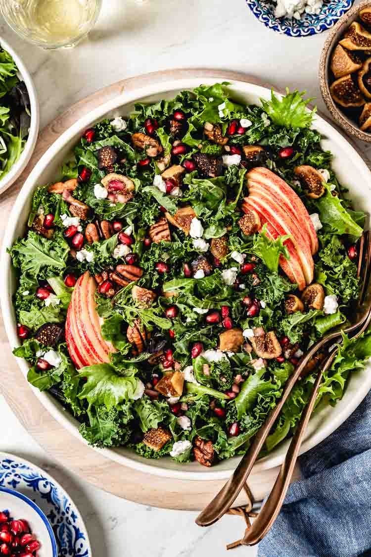 Fall Harvest Salad photographed from the top view.