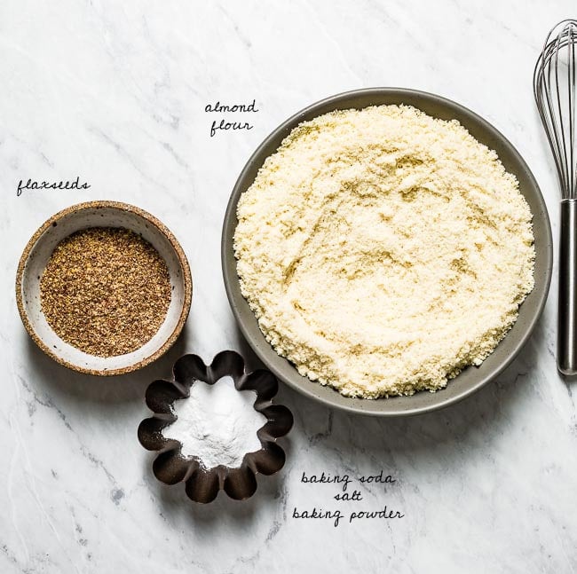 Dry ingredients are photographed from the top view.