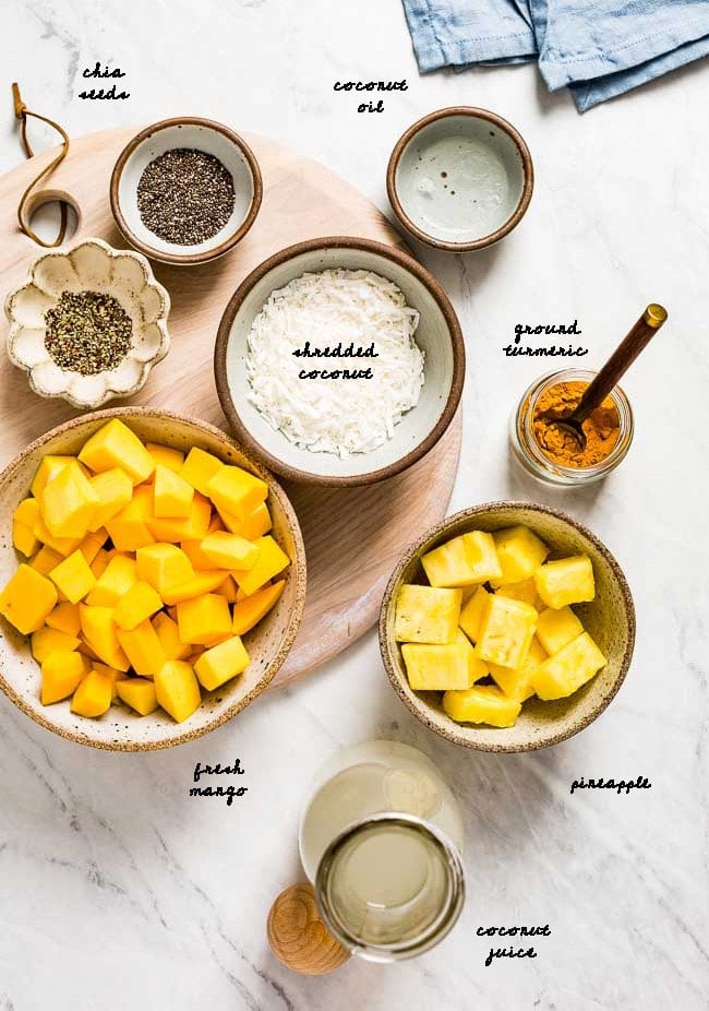 Vegan & No Sugar Added Mango Turmeric Smoothie - Foolproof Living
